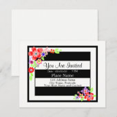 kaart van de Uitnodiging "Prachtige Floral Design" (Voorkant / Achterkant)