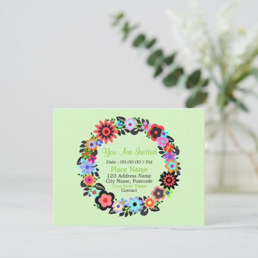 kaart van de Uitnodiging van de Grote Floral van d (Staand voorkant)