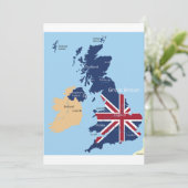 Kaart van de uitnodigingen van Groot-Brittannië (Staand voorkant)