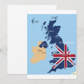 Kaart van de uitnodigingen van Groot-Brittannië (Voorkant / Achterkant)