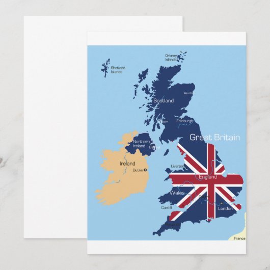 Kaart van de uitnodigingen van Groot-Brittannië (Voorkant / Achterkant)