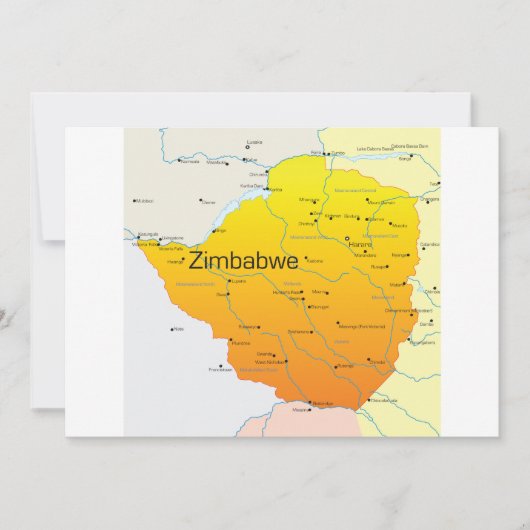 Kaart van de uitnodigingen van Zimbabwe (Voorkant)