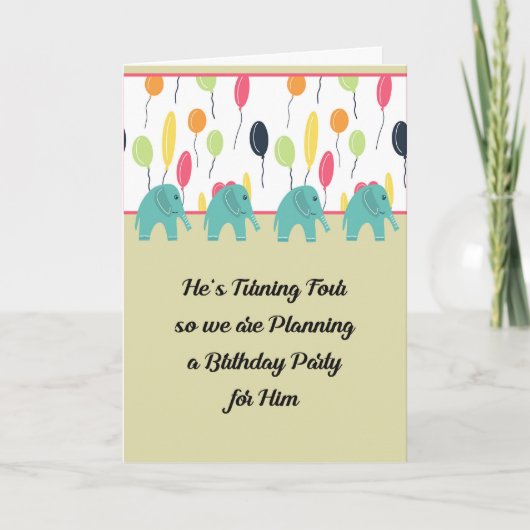 Kaart van de uitnodigingen voor de verjaardag van (Voorkant)