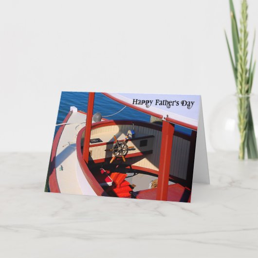 Kaart van de vaderdag met Oude Wooden Boat (Voorkant)