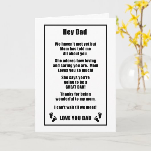 Kaart van de vaderdag voor de verwachte vader (Gele Bloem)