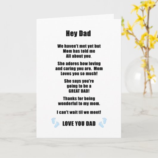 Kaart van de vaderdag voor de verwachte vader (Gele Bloem)