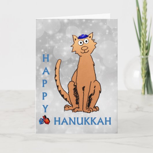 Kaart van de Vakantie van Dreidel van de Kat van (Voorkant)