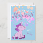 Kaart van de Valentijn van de Magical PInk Unicorn (Voorkant)