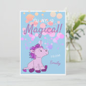 Kaart van de Valentijn van de Magical PInk Unicorn (Staand voorkant)