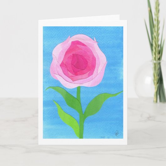 Kaart van de Valentijnsdag - het Roze nam toe (Voorkant)