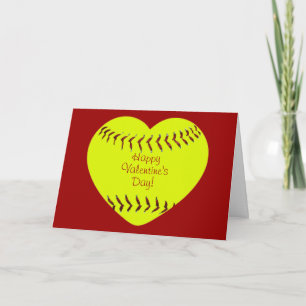 Kaart van de Valentijnsdag van het softball de