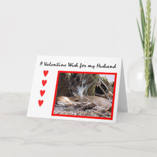 Kaart van de Valentijnsdag voor Husband met Deer