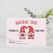 Kaart van de valentijnse Gnome Cute Red Hearts Lov (Staand voorkant)