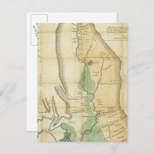 Kaart van de vallei van de Sacramento (Voorkant / Achterkant)