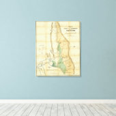 Kaart van de vallei van de Sacramento Canvas Afdruk (Insitu (Houten vloer))