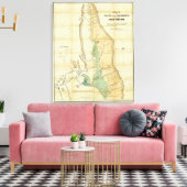 Kaart van de vallei van de Sacramento Canvas Afdruk (Insitu (Woonkamer))