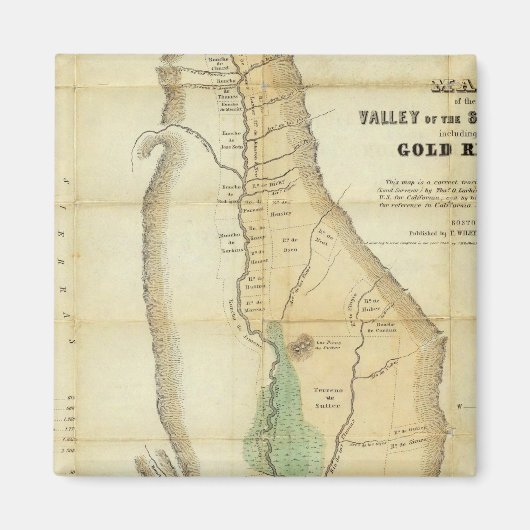 Kaart van de vallei van de Sacramento Magneet (Voorkant)