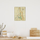 Kaart van de vallei van de Sacramento Poster (Keuken)