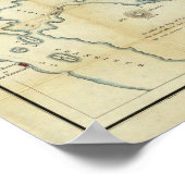 Kaart van de vallei van de Sacramento Poster (Hoek)