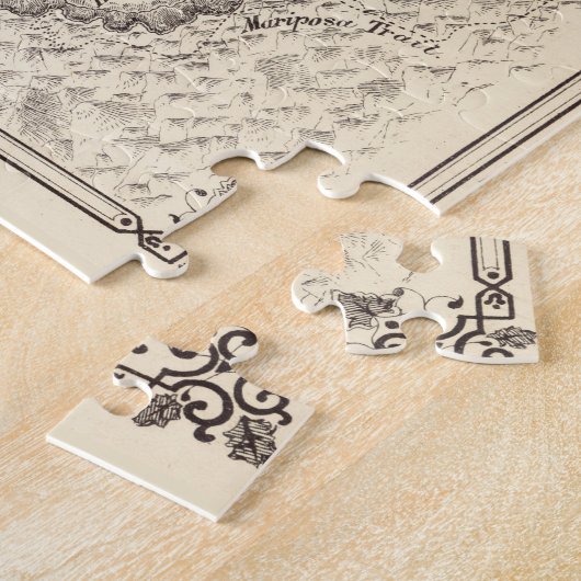 kaart van de vallei van Yosemite (1879) Legpuzzel (Zijkant)