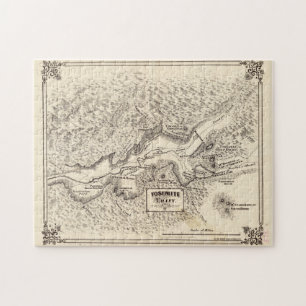 kaart van de vallei van Yosemite (1879) Legpuzzel