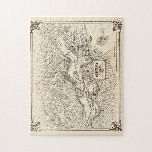 kaart van de vallei van Yosemite (1879) Legpuzzel (Verticaal)
