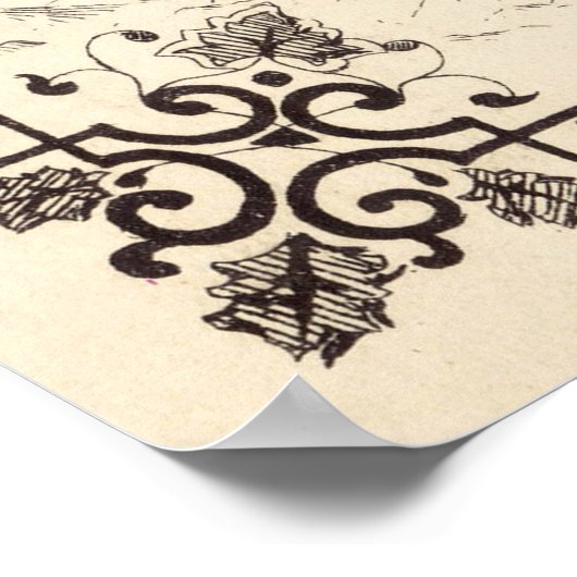  kaart van de vallei van Yosemite (1879) Poster (Hoek)