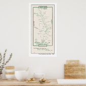 Kaart van de vallei van Yosemite van 1914 Poster (Keuken)
