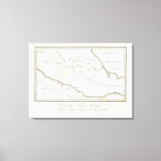Kaart van de valse positie in Mexico Canvas Afdruk (Voorkant)
