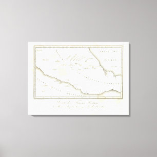 Kaart van de valse positie in Mexico Canvas Afdruk