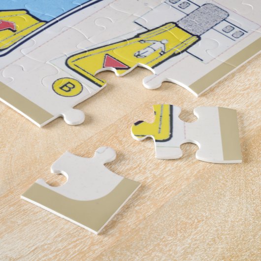 Kaart van de veiligheid van het vliegtuig Puzzle Legpuzzel (Zijkant)