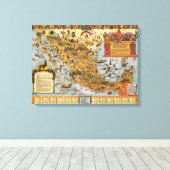 Kaart van de Verenigde Mexicaanse Staten Canvas Afdruk (Insitu (Houten vloer))