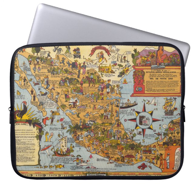 Kaart van de Verenigde Mexicaanse Staten Laptop Sleeve (Voorkant)