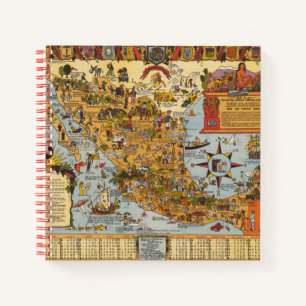 Kaart van de Verenigde Mexicaanse Staten Notitieboek