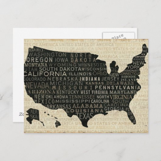 Kaart van de Verenigde Staten (Voorkant / Achterkant)