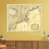 Kaart van de Verenigde Staten (1783) Canvas Afdruk (Insitu (Woonkamer))