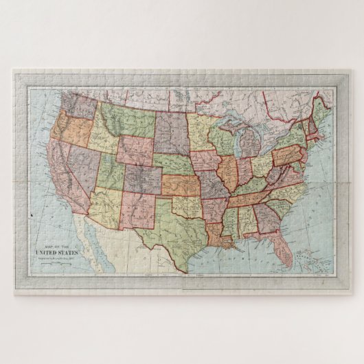  kaart van de Verenigde Staten (1887) Legpuzzel (Horizontaal)