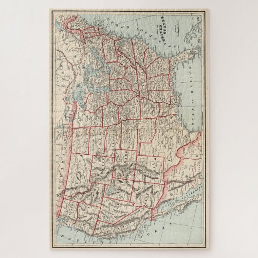  kaart van de Verenigde Staten (1893) Legpuzzel (Verticaal)