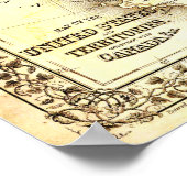 Kaart van de Verenigde Staten (19e eeuw) Poster (Hoek)