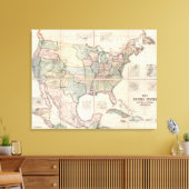 Kaart van de Verenigde Staten 2 Canvas Afdruk (Insitu (Woonkamer))