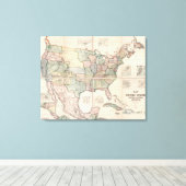 Kaart van de Verenigde Staten 2 Canvas Afdruk (Insitu (Houten vloer))