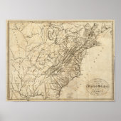 Kaart van de Verenigde Staten 2 Poster (Voorkant)