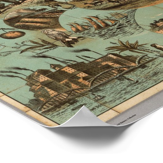 Kaart van de Verenigde Staten 2 Poster (Hoek)