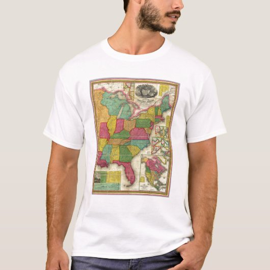 Kaart van de Verenigde Staten 2 T-shirt (Voorkant)