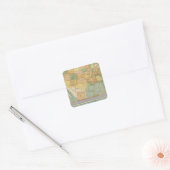 Kaart van de Verenigde Staten 2 Vierkante Sticker (Envelop)