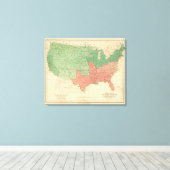 Kaart van de Verenigde Staten 3 Canvas Afdruk (Insitu (Houten vloer))