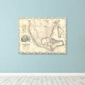 Kaart van de Verenigde Staten 3 Canvas Afdruk (Insitu (Houten vloer))