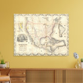 Kaart van de Verenigde Staten 3 Canvas Afdruk (Insitu (Woonkamer))