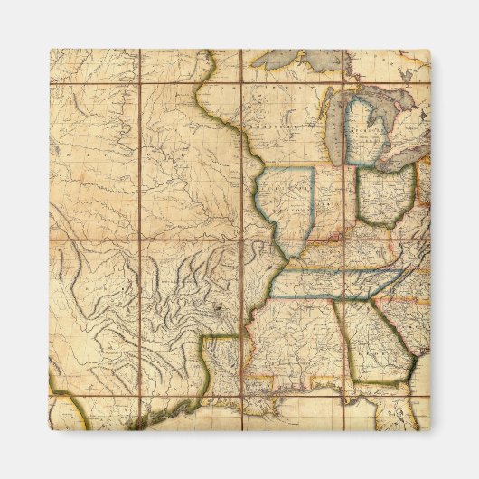 Kaart van de Verenigde Staten 3 Magneet (Voorkant)