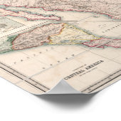 Kaart van de Verenigde Staten 3 Poster (Hoek)